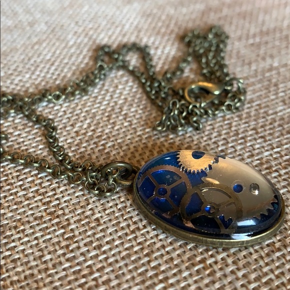 Vintage Watch Gears 3D Handmade One of a kind Necklace NWOT 24” New - Picture 3 of 8